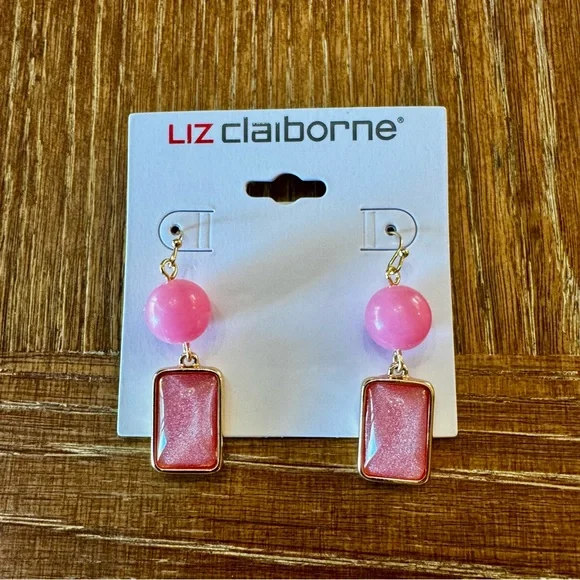 BUNDLE ME! NWT pink & gold Liz Claiborne fashion earrings - Picture 2 of 6